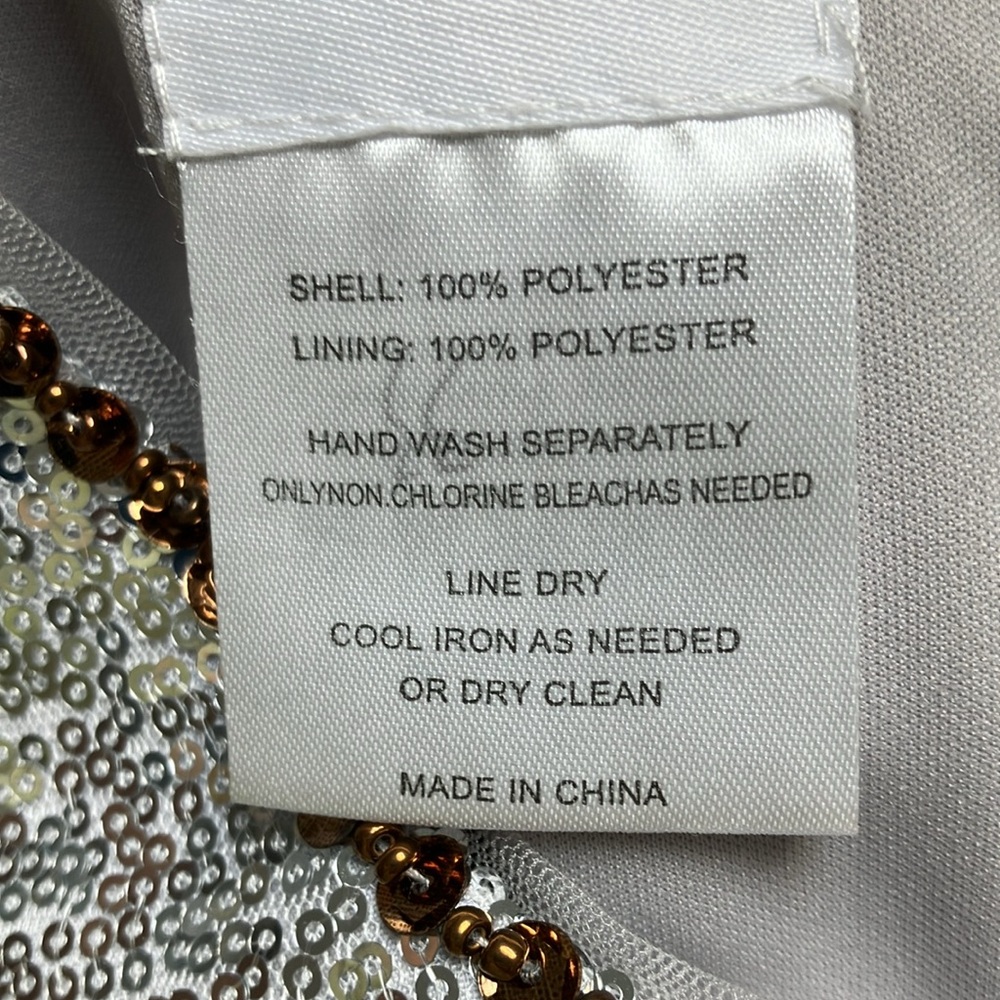 Lanting Bride Elegant Silver Sequined Fitted Top … - image 4